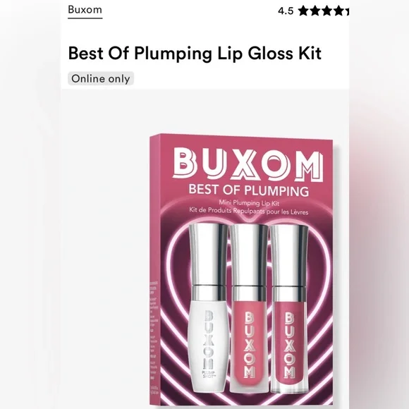Buxom Best of Plumping Mini Lip Kit - Pink and Silver - Picture 1 of 2